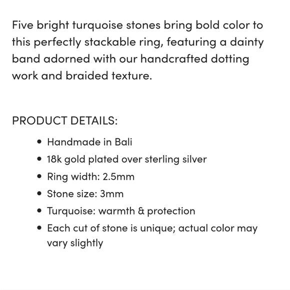 Anna Beck Turquoise Multi-Stone Stacking Ring- size 6 - Picture 9 of 9